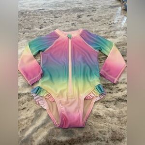 Tea Collection Rainbow Okinawa Sunrise Ombré Long Sleeve Swimsuit